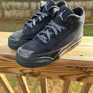 Jordan Black Cat 4 Sneakers with Air Cushioning and Textured Leather